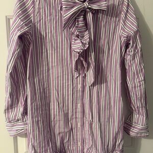 Ralph Lauren Purple and White Striped Top